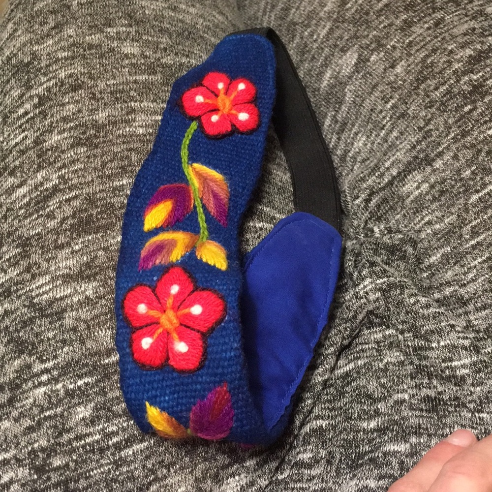 Hand stitched embroidered headband